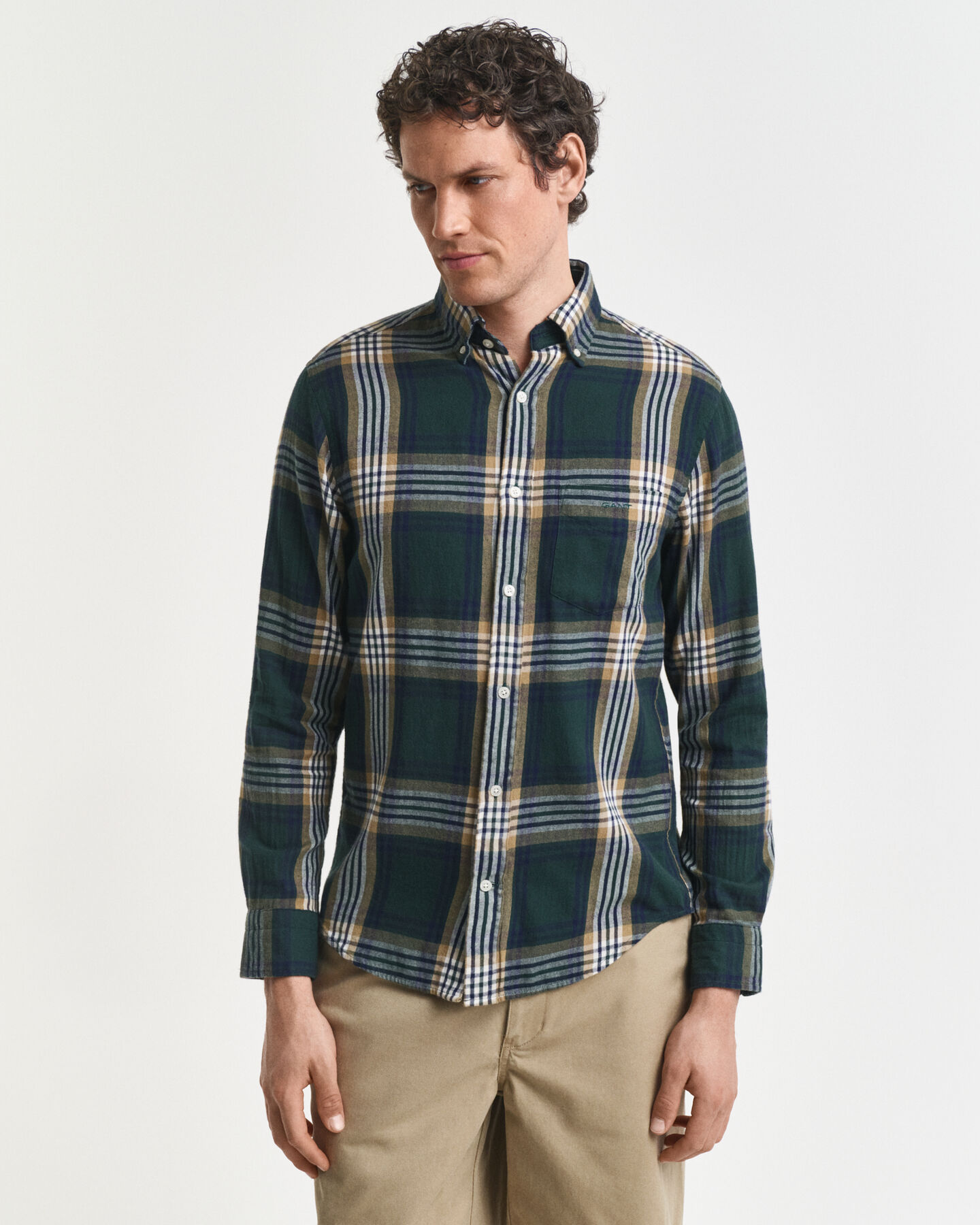 Camisa Regular Fit de franela Windblown a cuadros