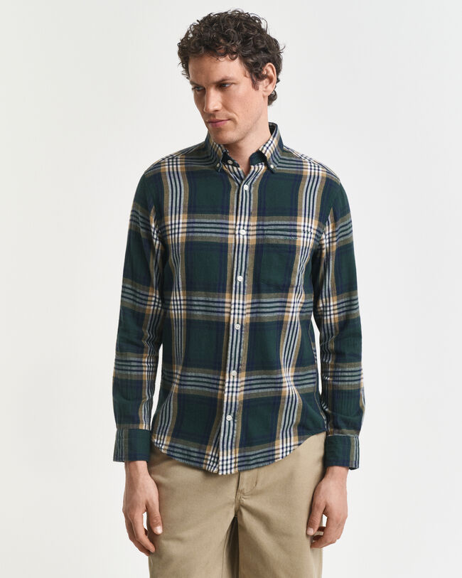 Camisa Regular Fit de franela Windblown a cuadros