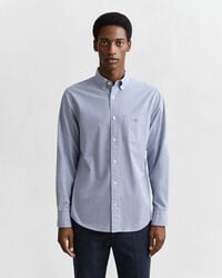 Camisa Regular Fit clásica de popelina a rayas finas
