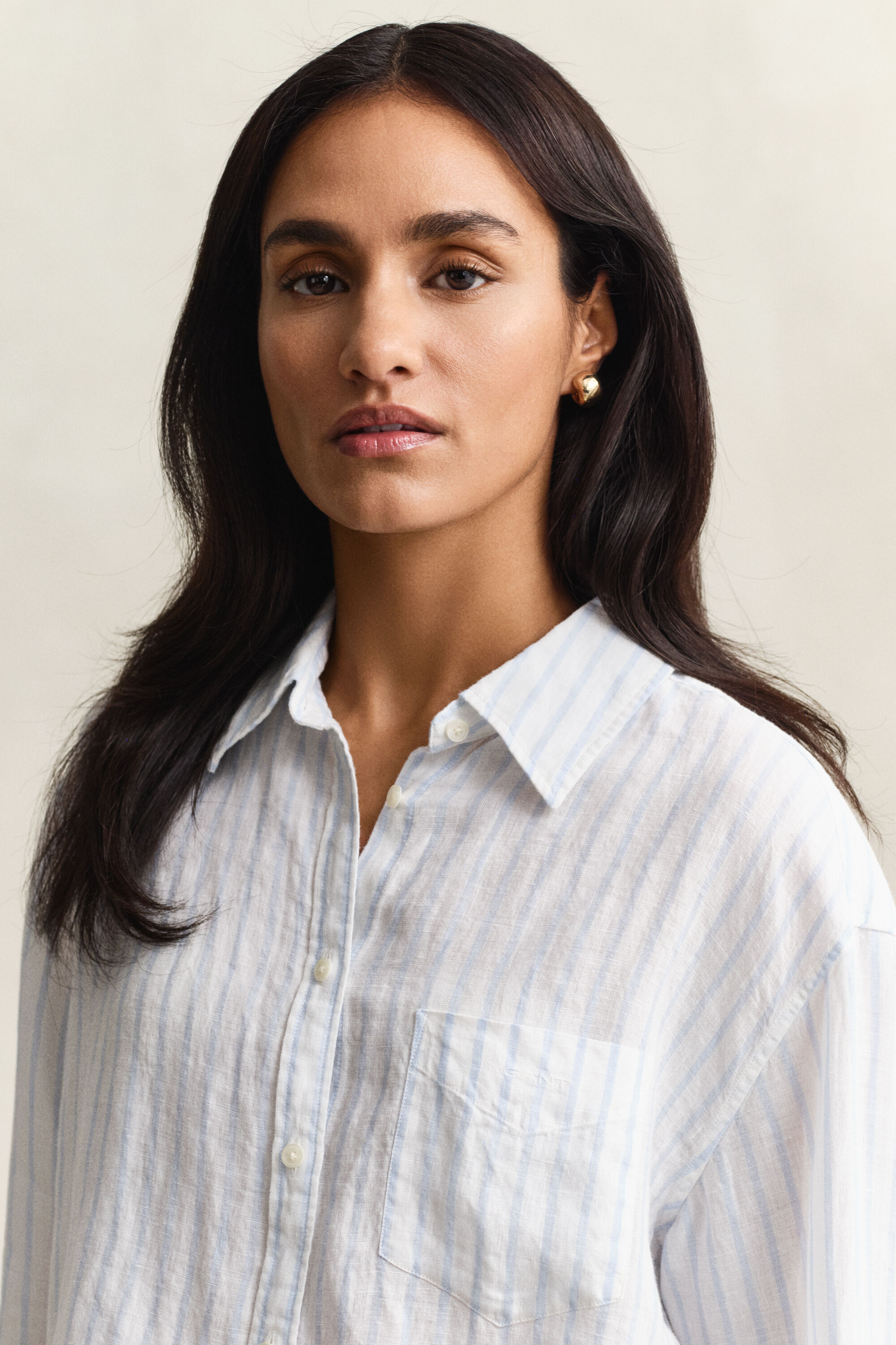 Camisa Relaxed Fit de lino a rayas