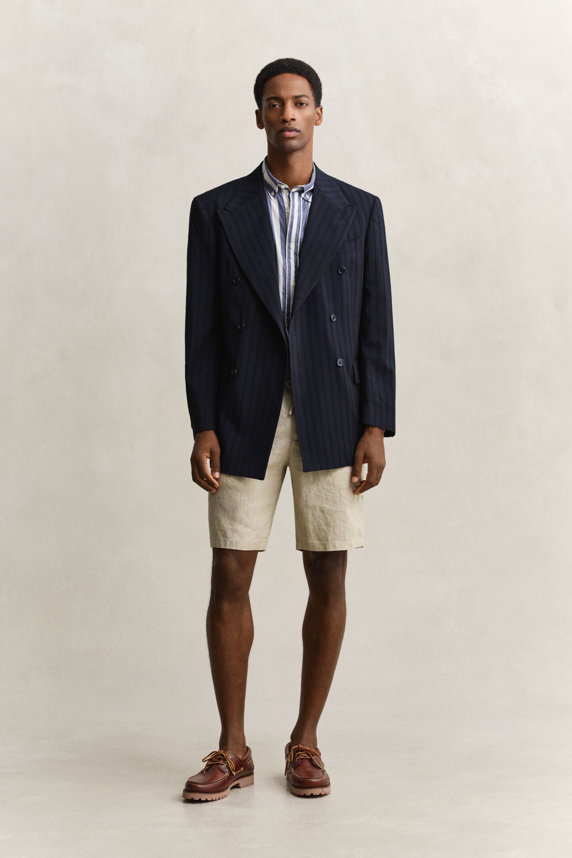 Camisa de gasa de algodón de rayas