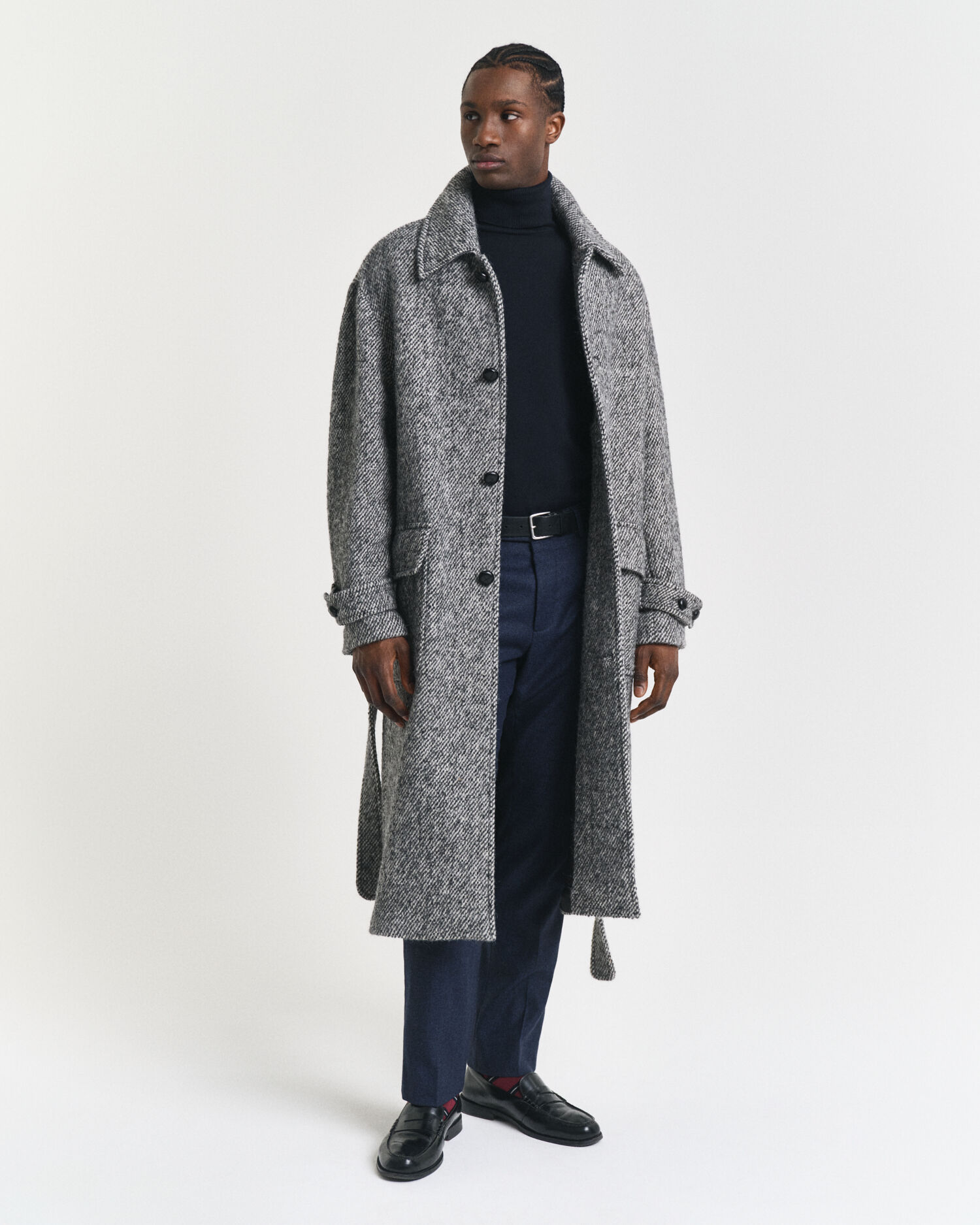 Jersey clásico de algodón con cuello de cisne