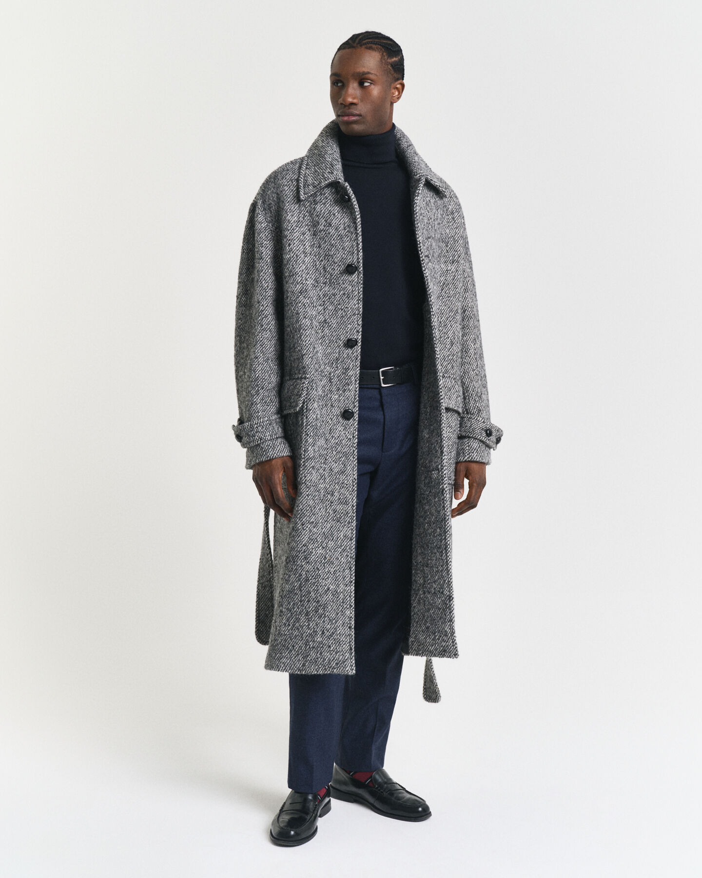 Jersey clásico de algodón con cuello de cisne