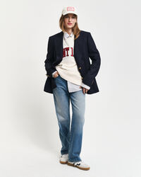 Sudadera de cuello redondo con bloques de color en las mangas