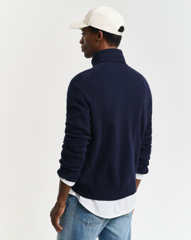 Jersey con cuello de cisne en mezcla de lana