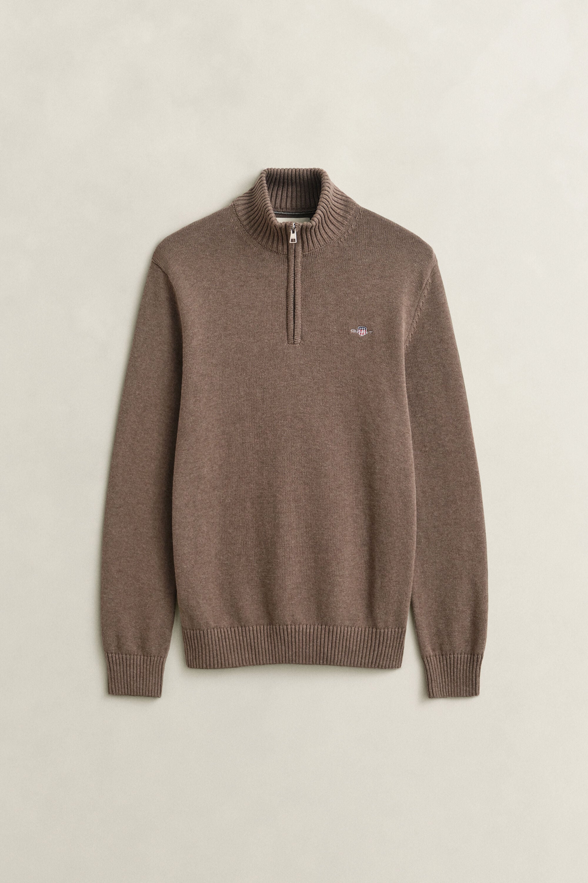 Jersey de algodón con media cremallera Casual