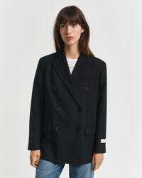 Americana Relaxed Fit de doble botonadura en mezcla de lana Hopsack