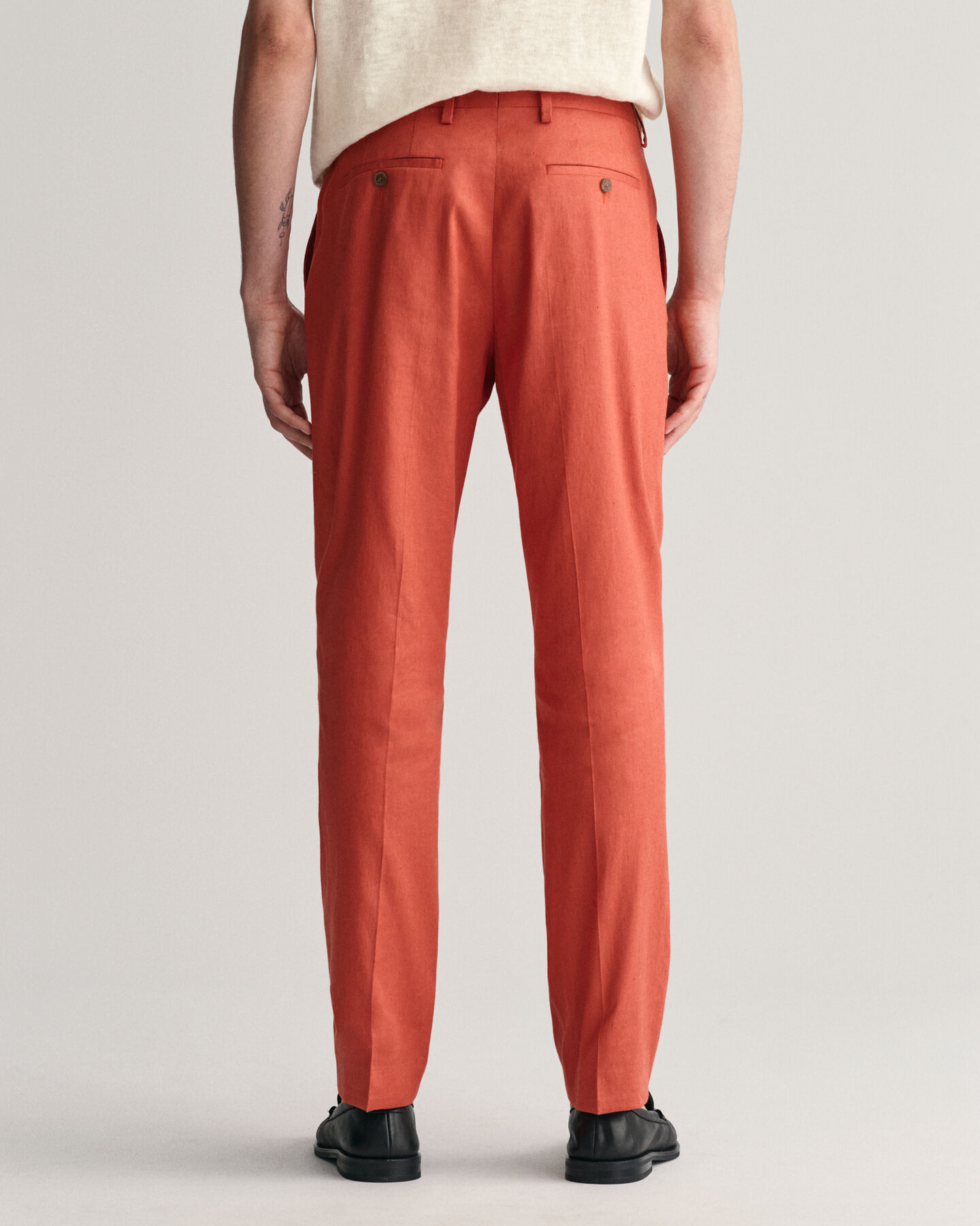 Pantalones de traje Slim Fit en algod&oacute;n y lino