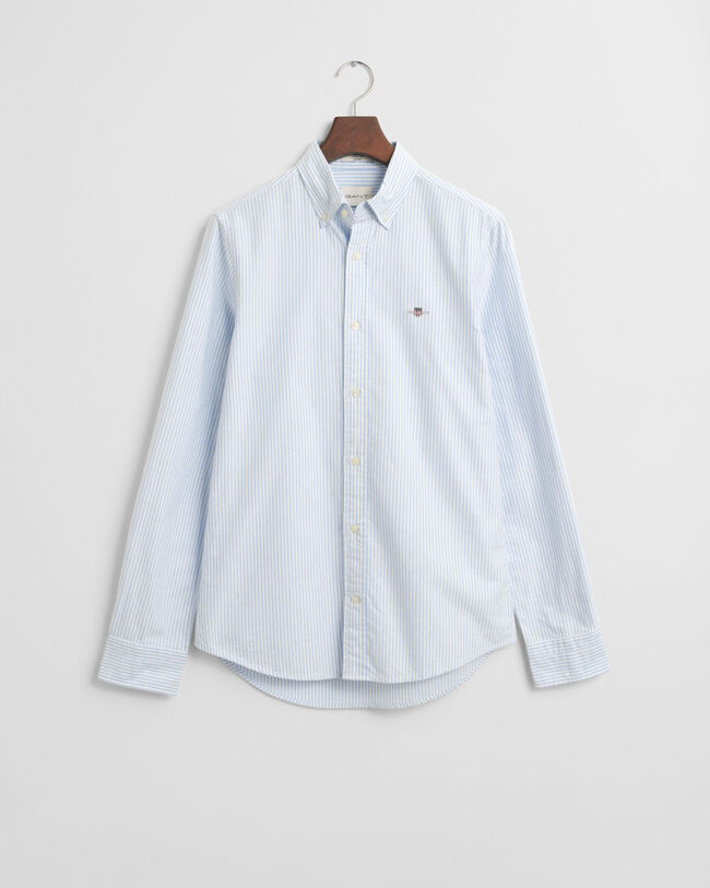 Camisa Oxford clásica Slim Fit de rayas finas