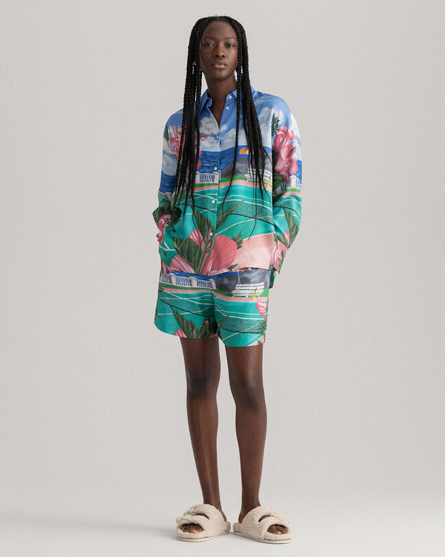 Camisa de seda Scenery Print