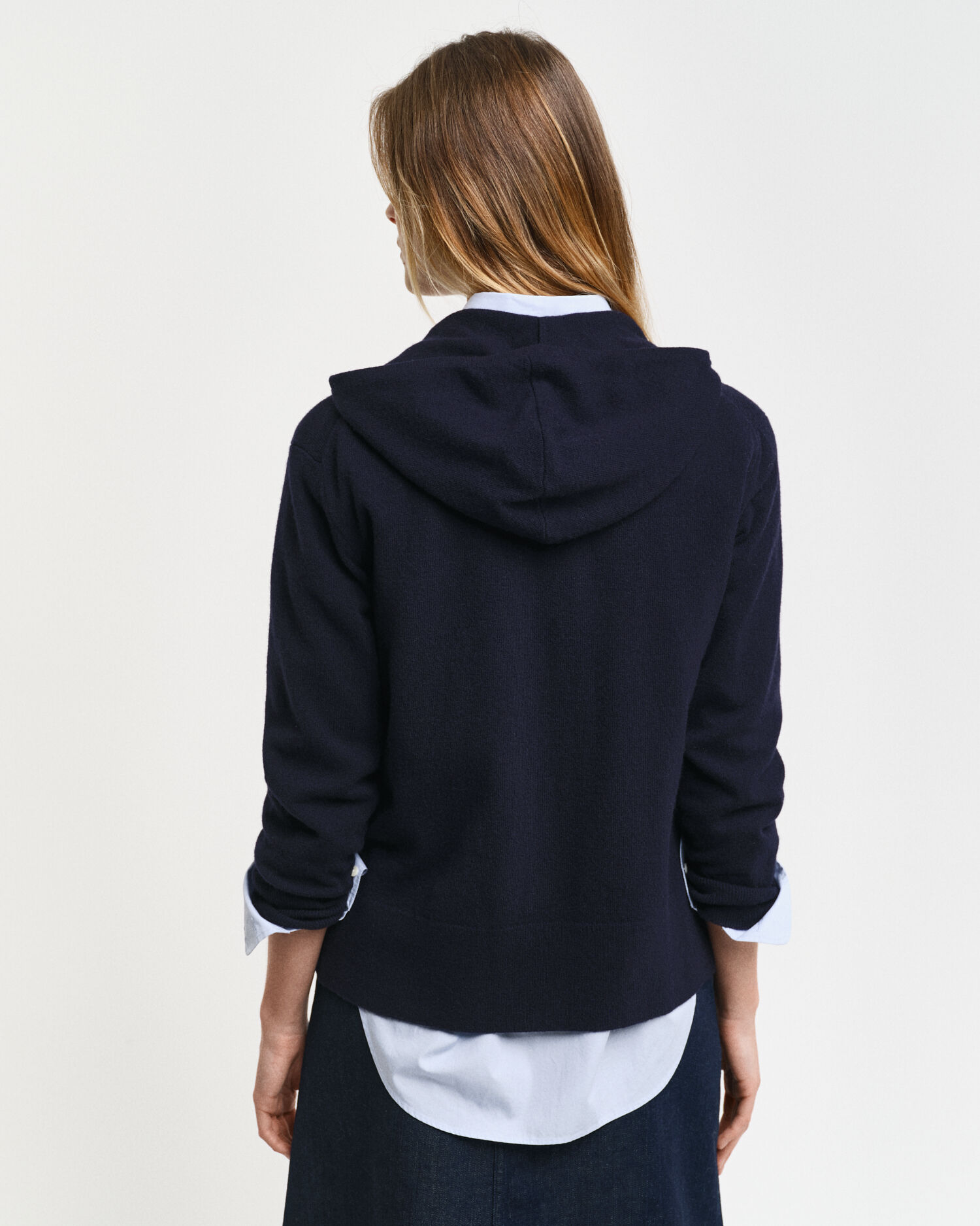 Sudadera de lana de oveja muy fina con capucha y cremallera GANT