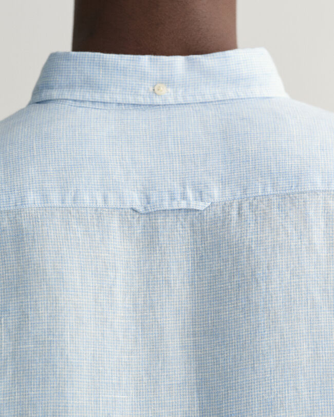 Camisa Slim Fit de lino Houndstooth