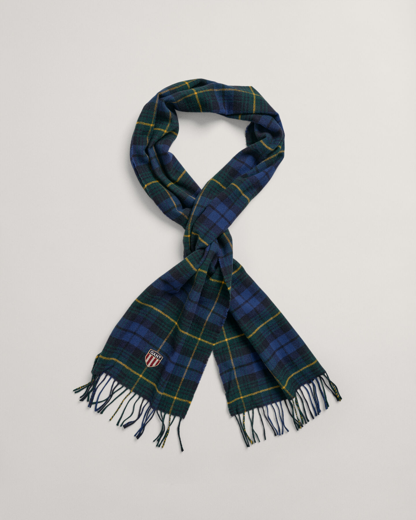 Bufanda de lana tejida a cuadros