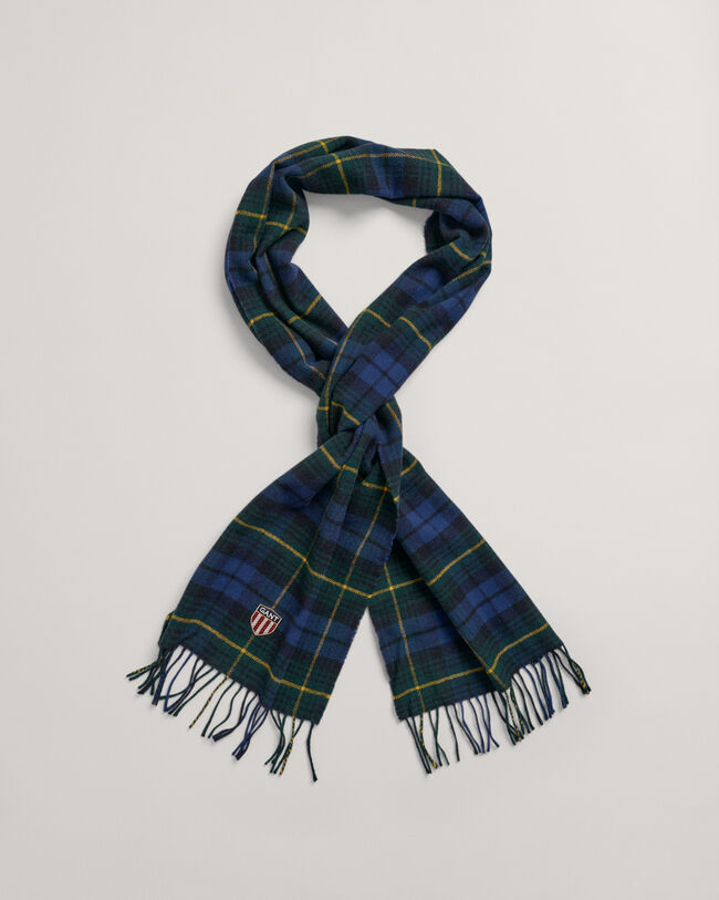 Bufanda de lana tejida a cuadros