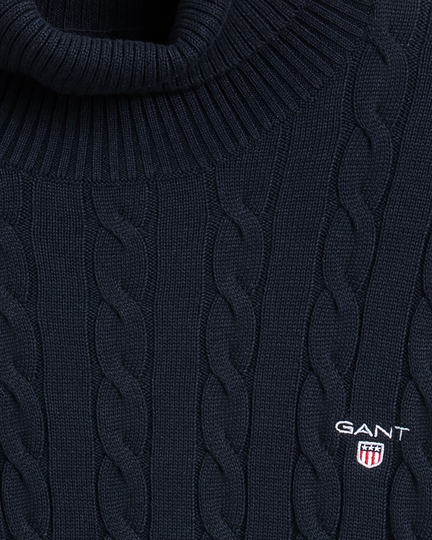 Jersey de cuello de cisne y punto de ochos en algod&oacute;n