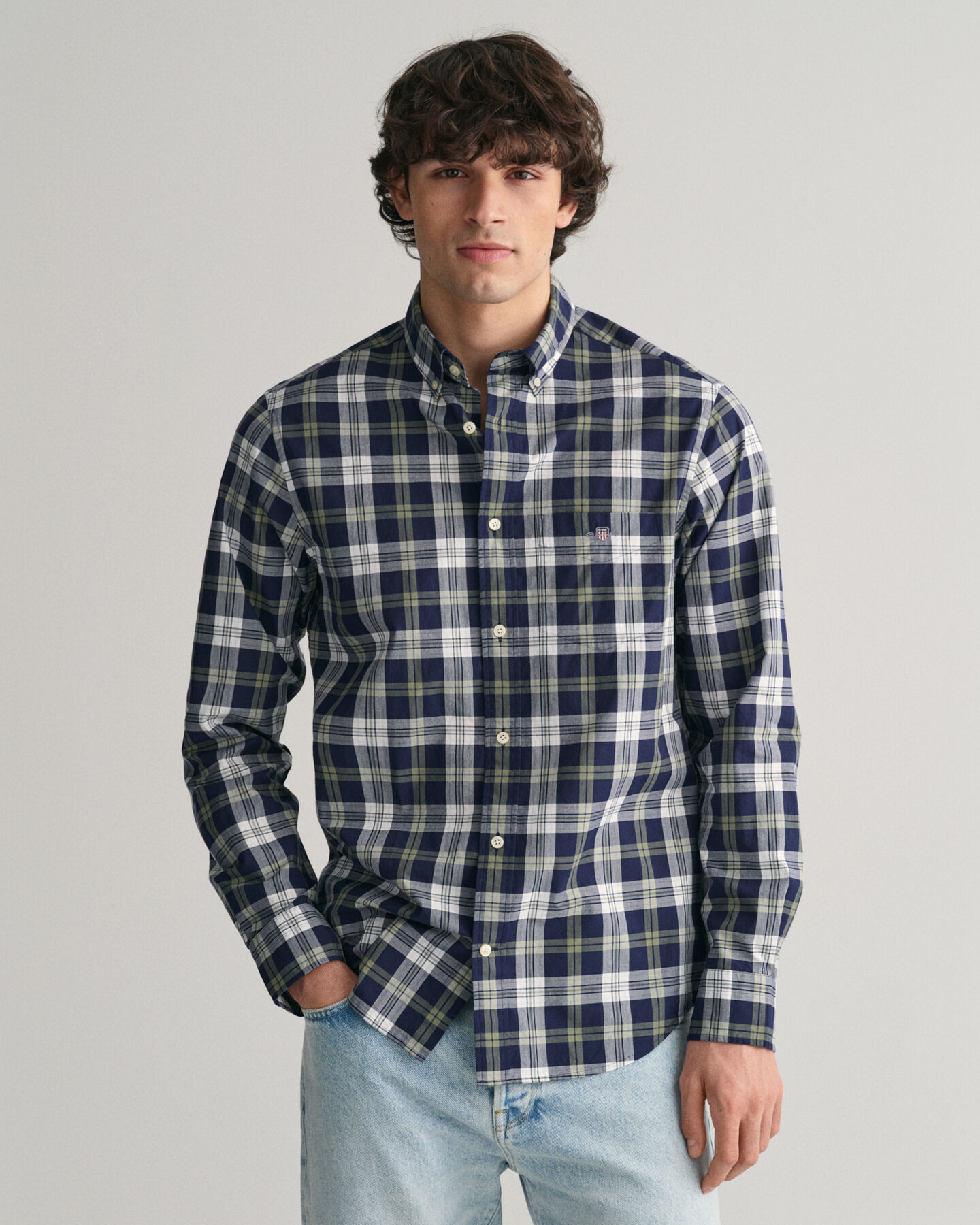 Camisa Regular Fit de popelina a cuadros