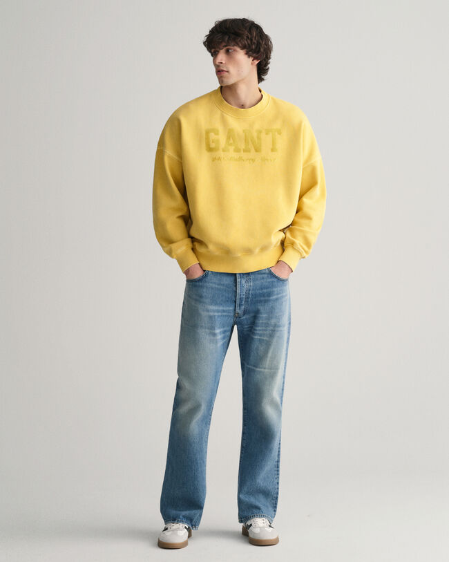 Sudadera de cuello redondo con lavado vintage