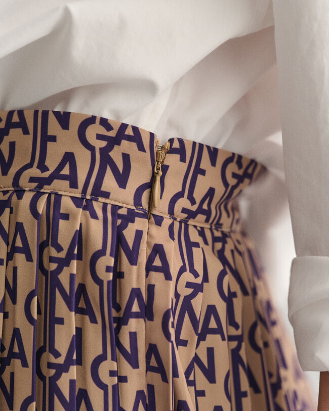 Falda plisada con estampado Monogram