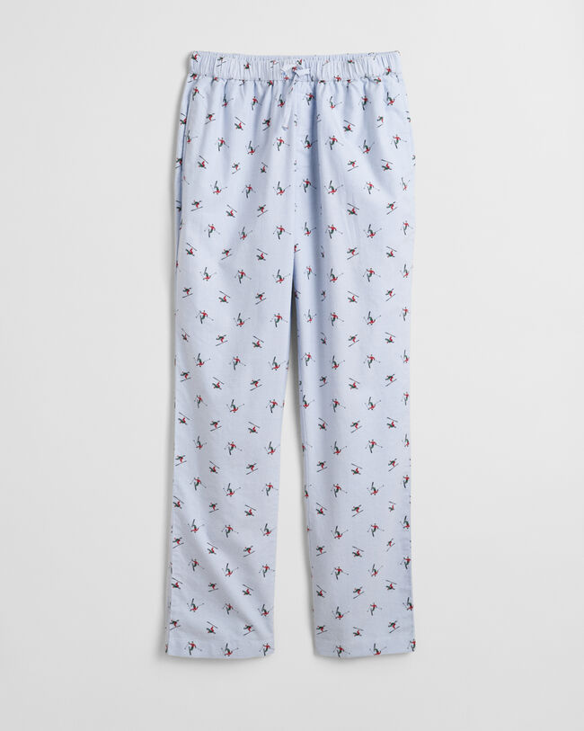 Pantalones de pijama Oxford con estampado de esquí
