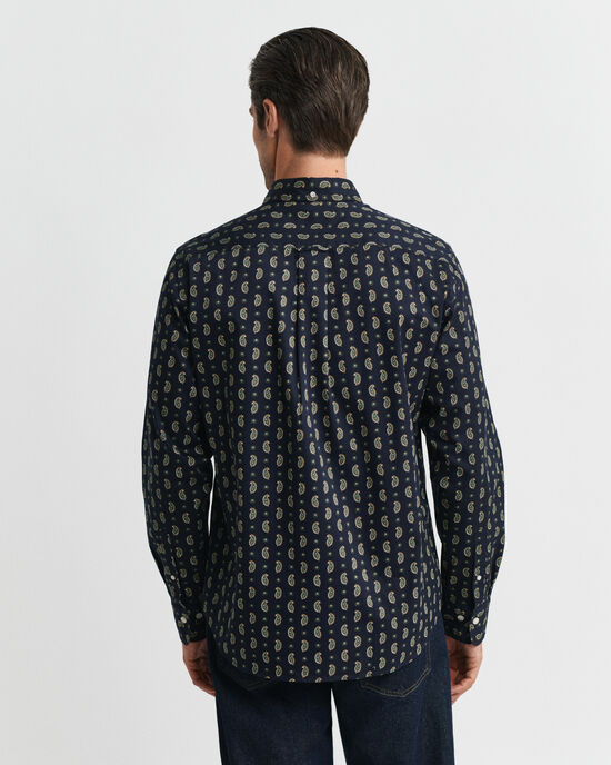 Camisa Regular Fit de sarga con estampado de cachemir