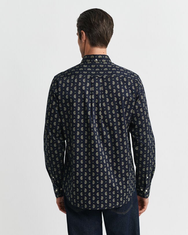 Camisa Regular Fit de sarga con estampado de cachemir