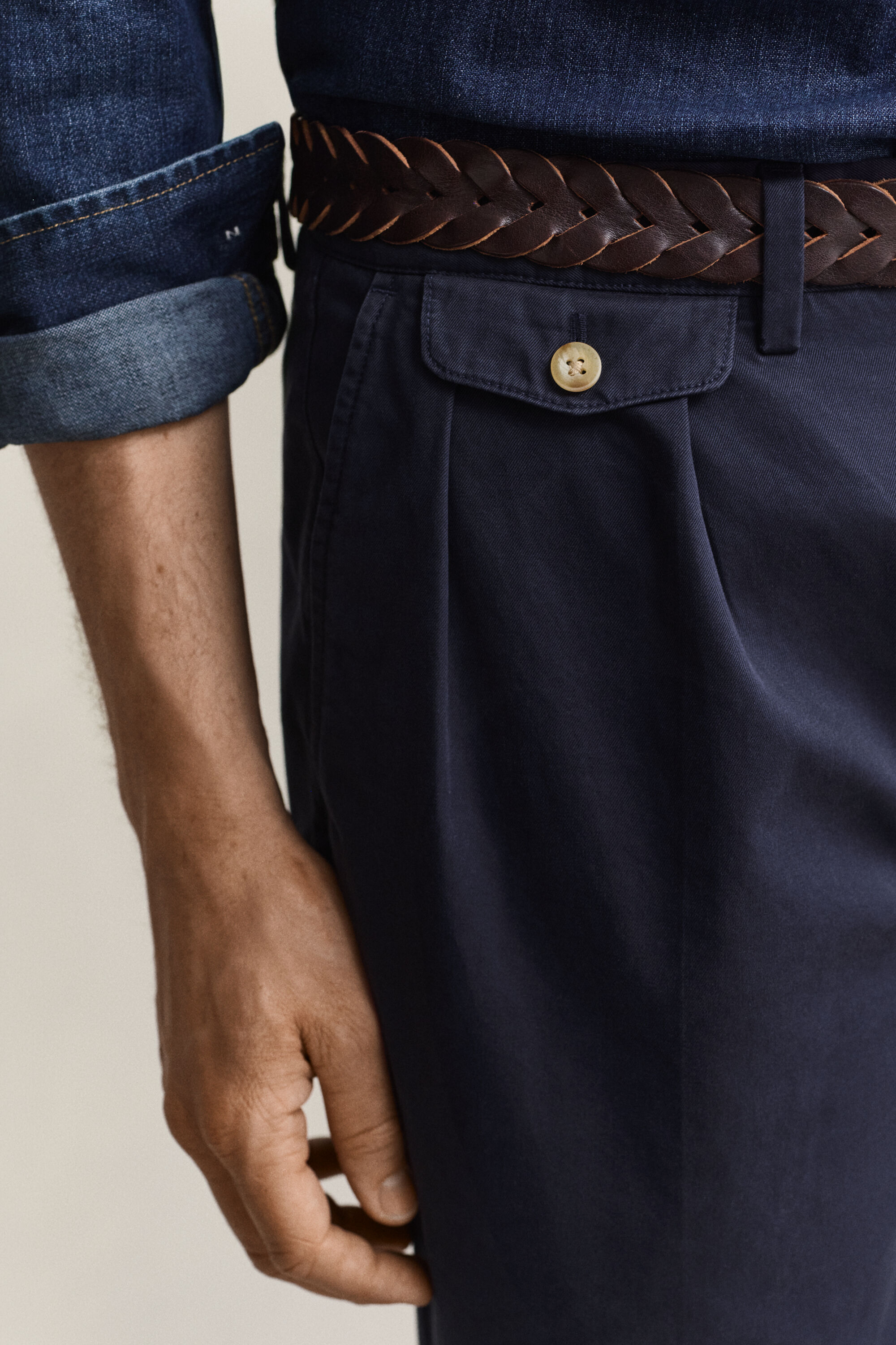 Pantalones chinos de sarga de algodón