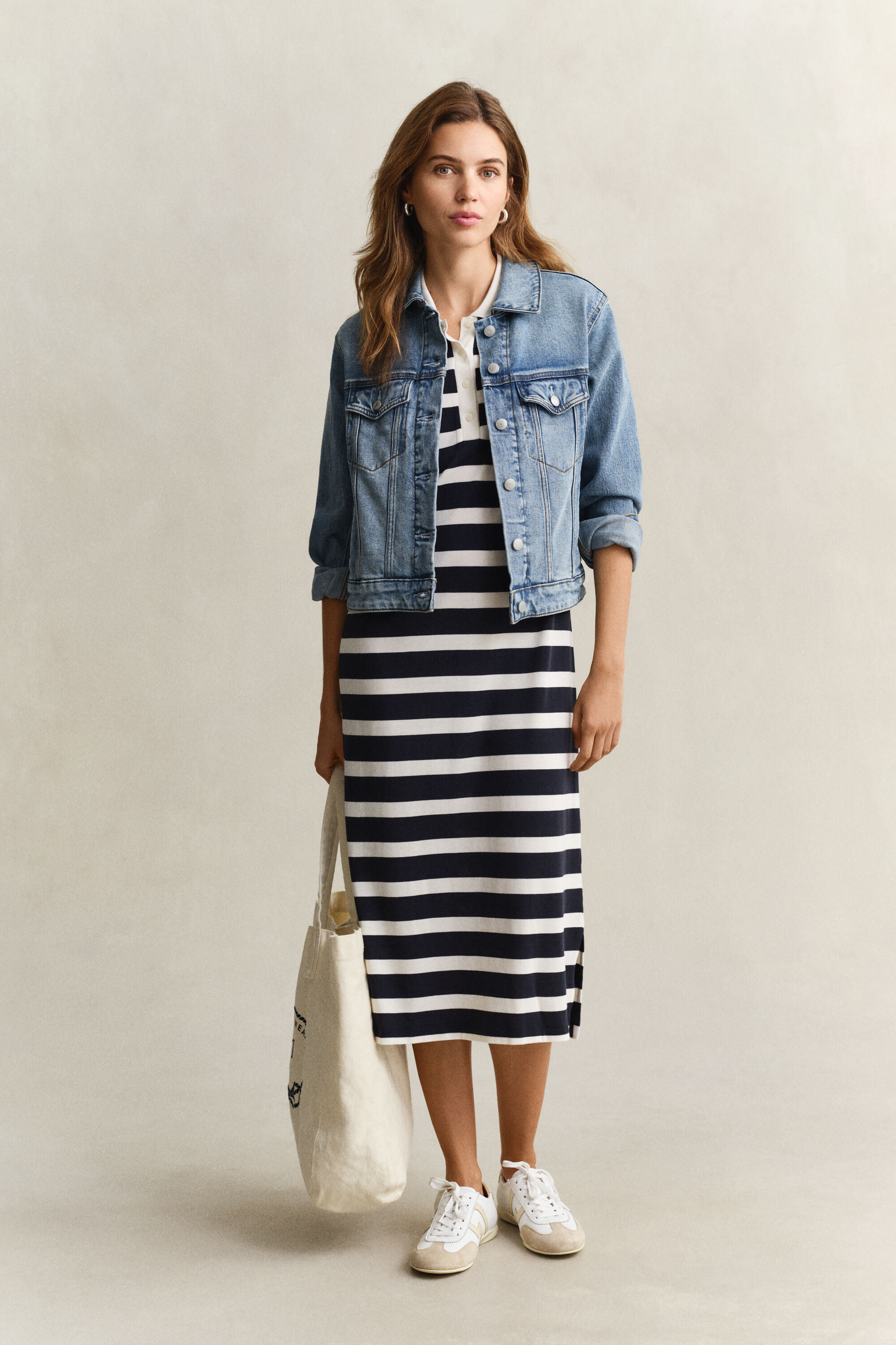 Vestido tipo polo de rayas