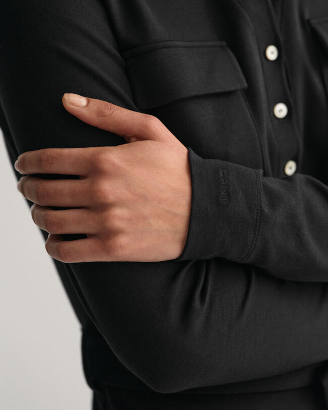 Vestido tipo polo de punto Slim Fit