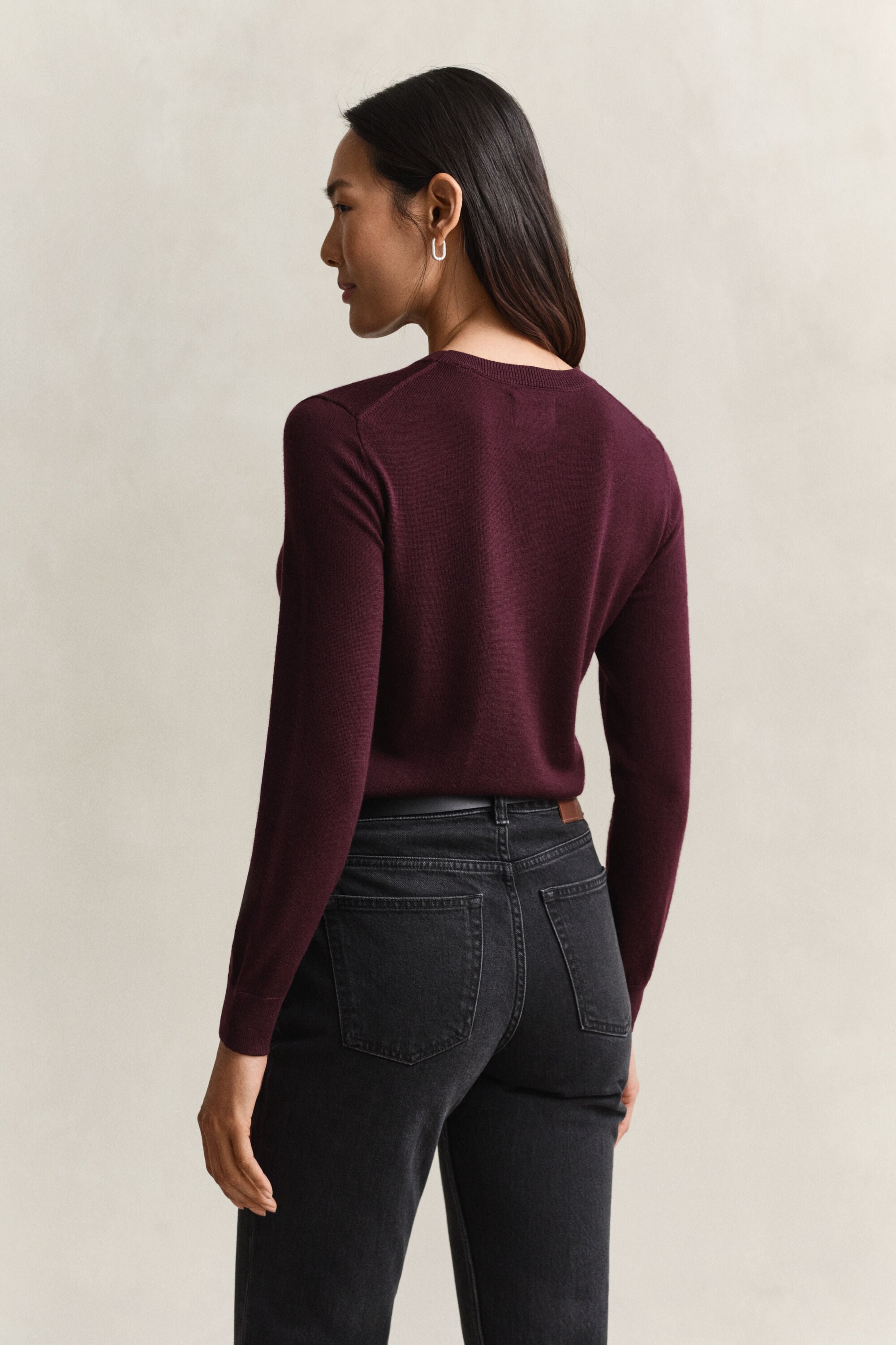 Jersey de lana merino extrafina con cuello redondo