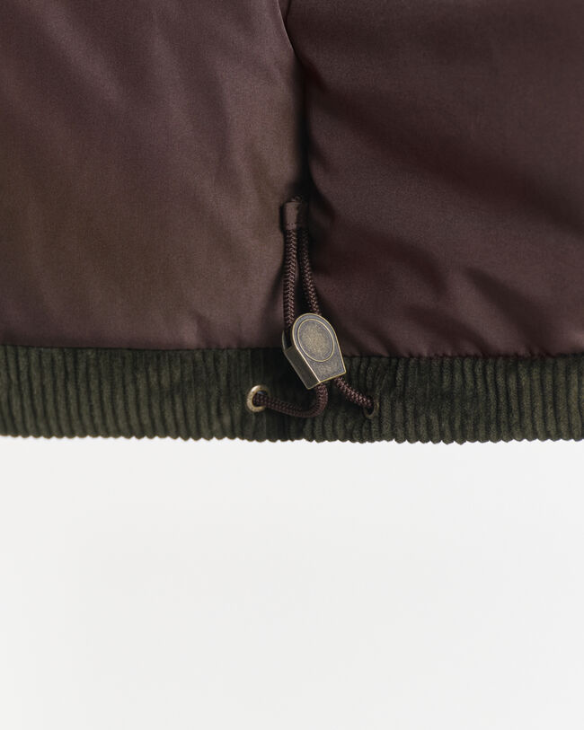 Chaqueta acolchada de plumón con pana