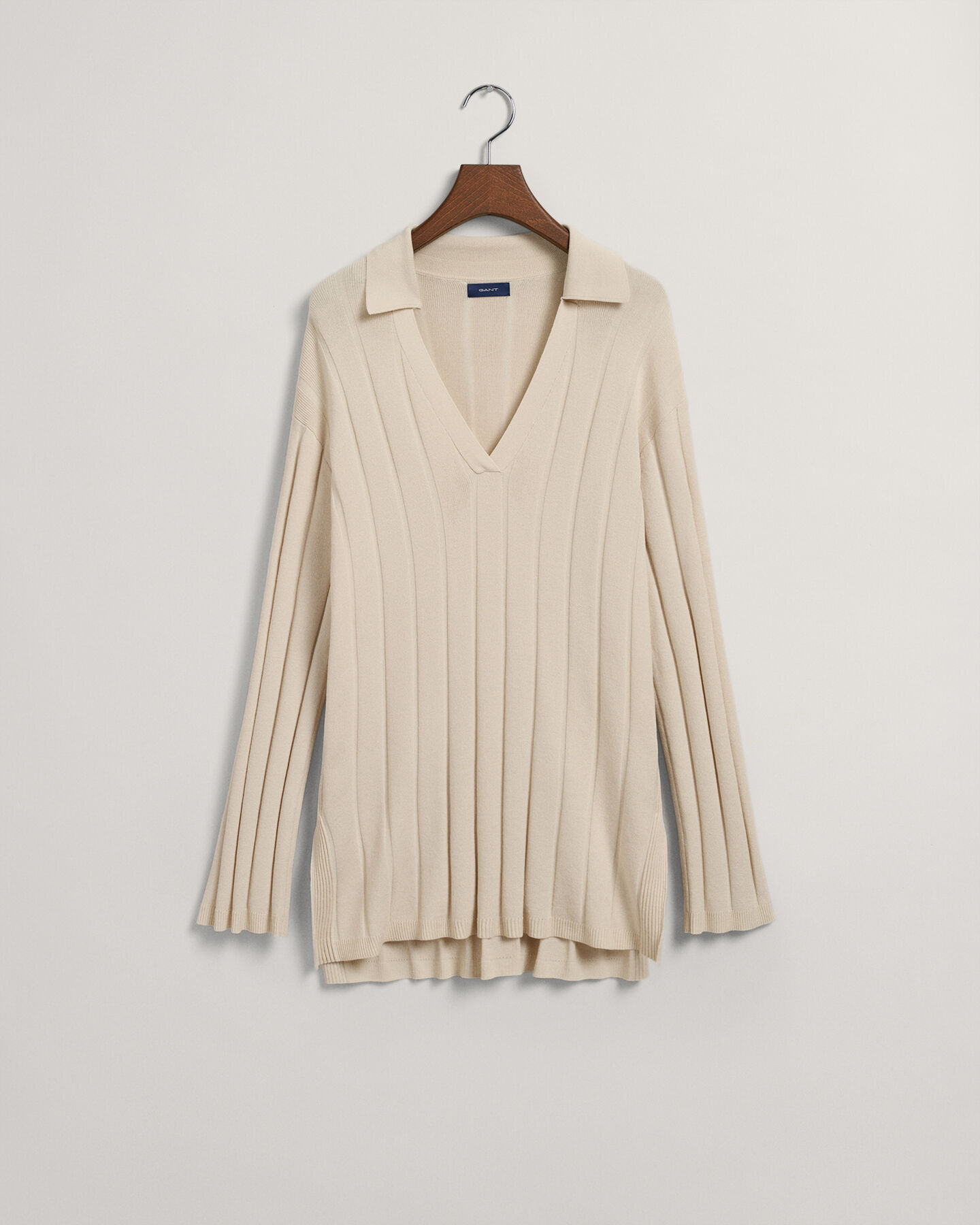 Jersey de canalé de cuello abierto