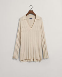 Jersey de canalé de cuello abierto