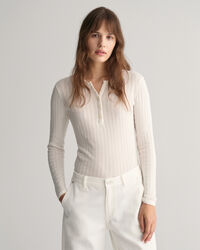 Camiseta acanalada de manga larga Henley