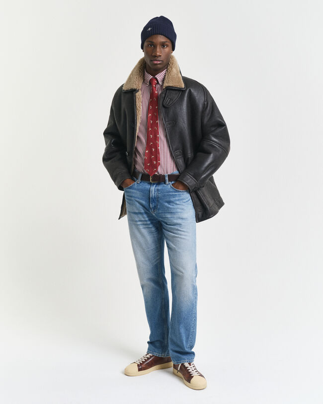 Camisa Regular Fit clásica de popelina a rayas