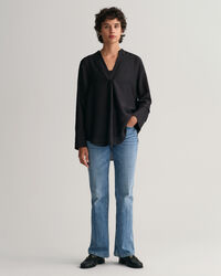 Blusa Relaxed Fit con cuello recto