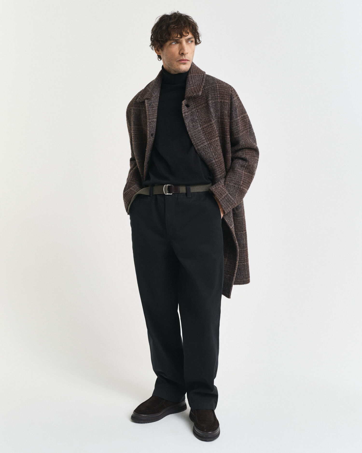 Jersey clásico de algodón con cuello de cisne