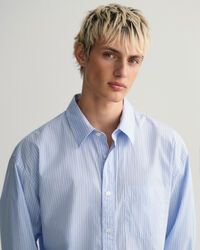 Camisa extragrande de popelina a rayas