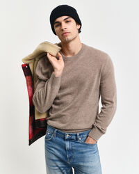 Jersey de cuello redondo en cachemir