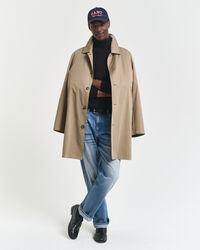 Jersey de punto de ochos de algodón con cuello de cisne