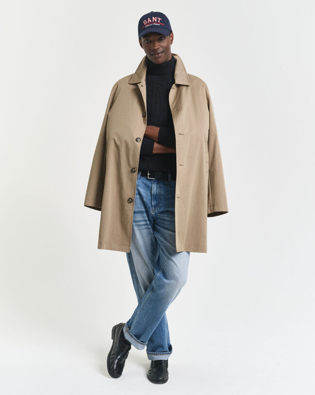 Jersey de punto de ochos de algodón con cuello de cisne