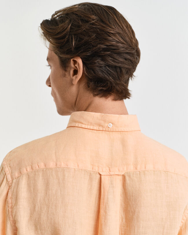 Camisa Regular Fit de lino te&ntilde;ido en prenda