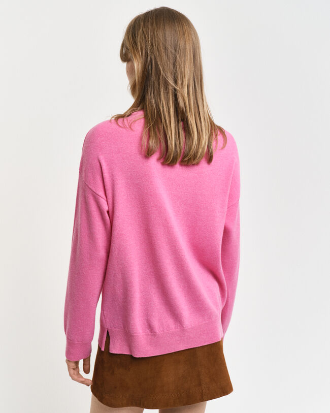 Jersey de cuello redondo en lana de oveja muy fina