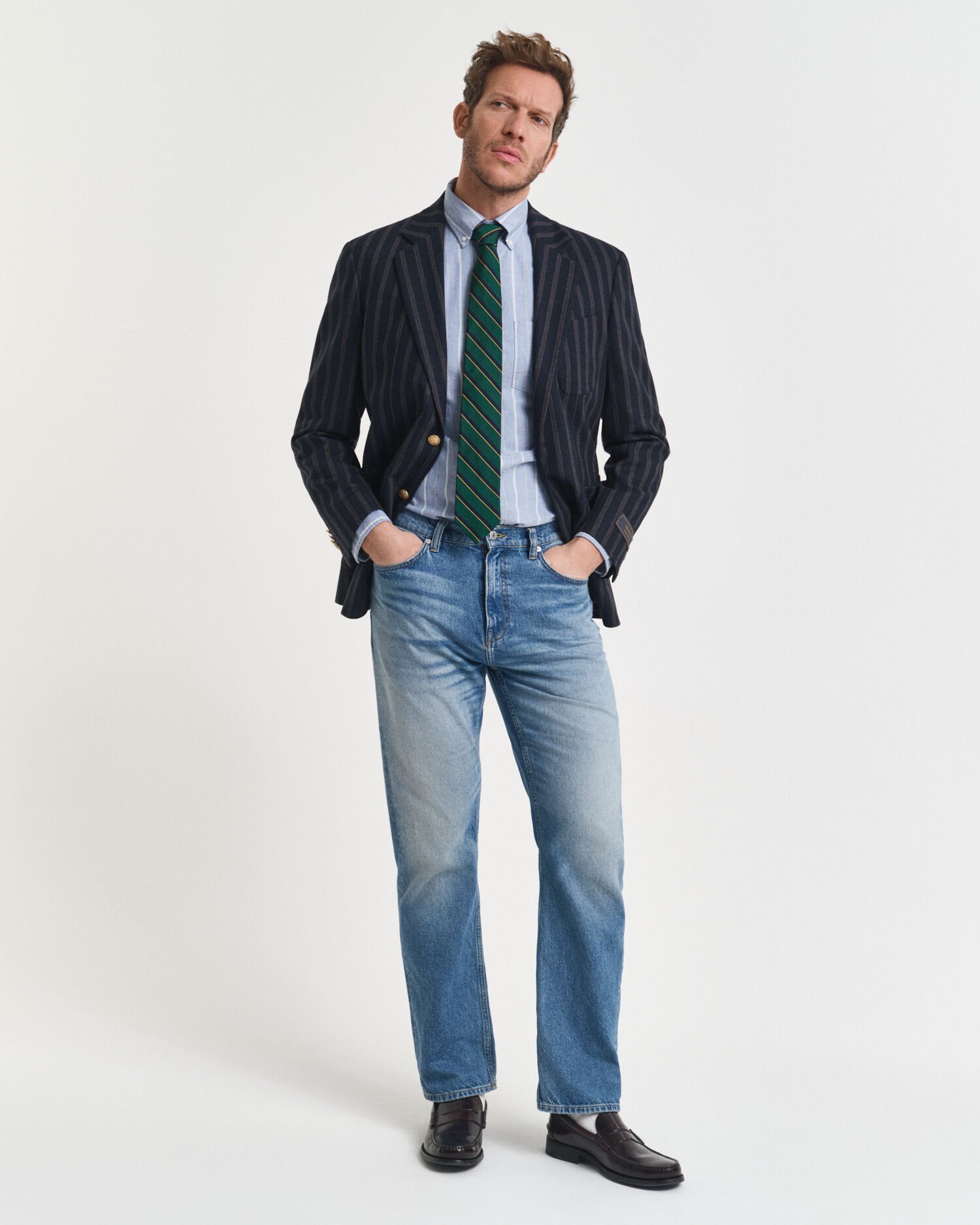 Camisa Oxford clásica Regular Fit a rayas