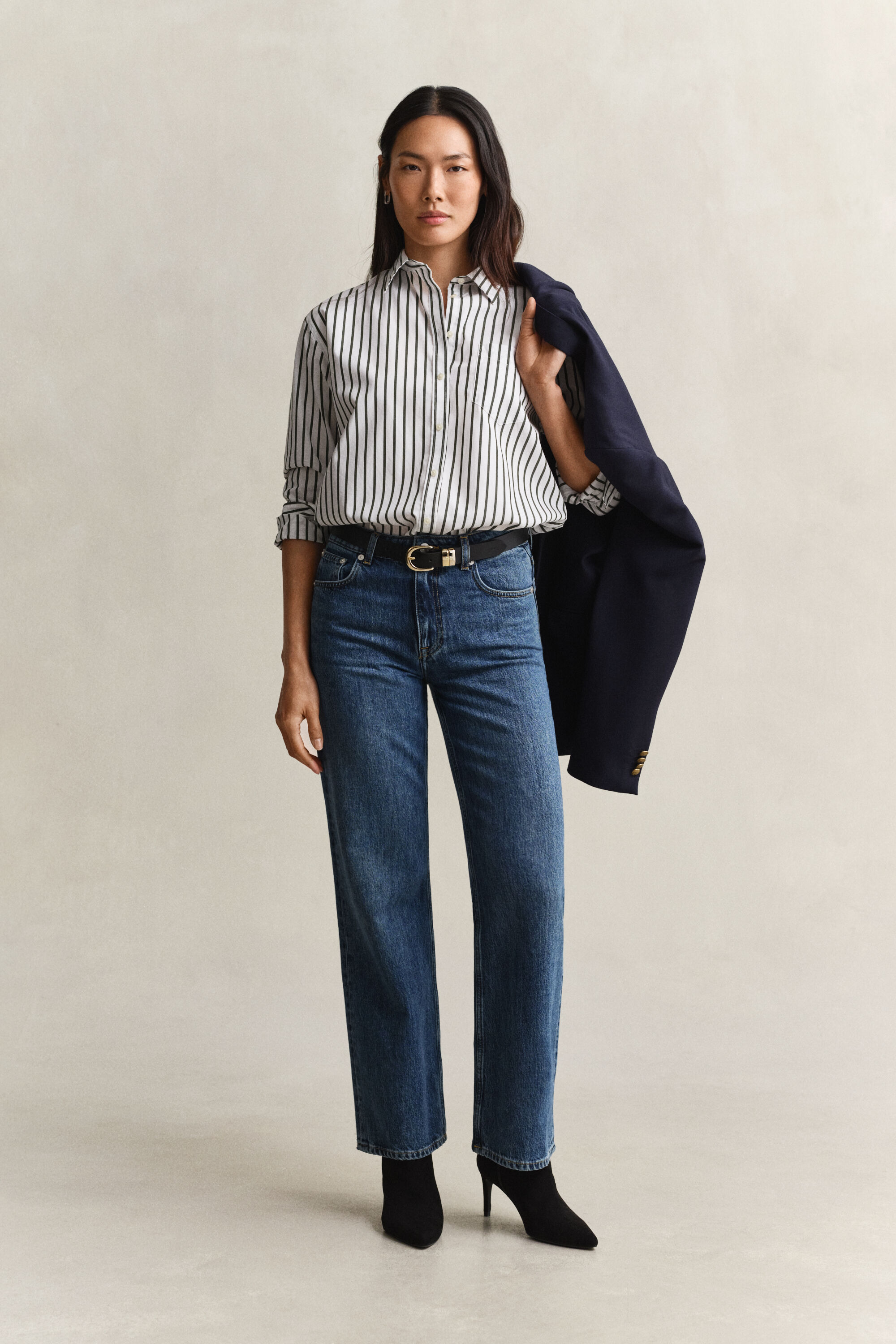 Camisa Relaxed Fit clásica de popelina a rayas