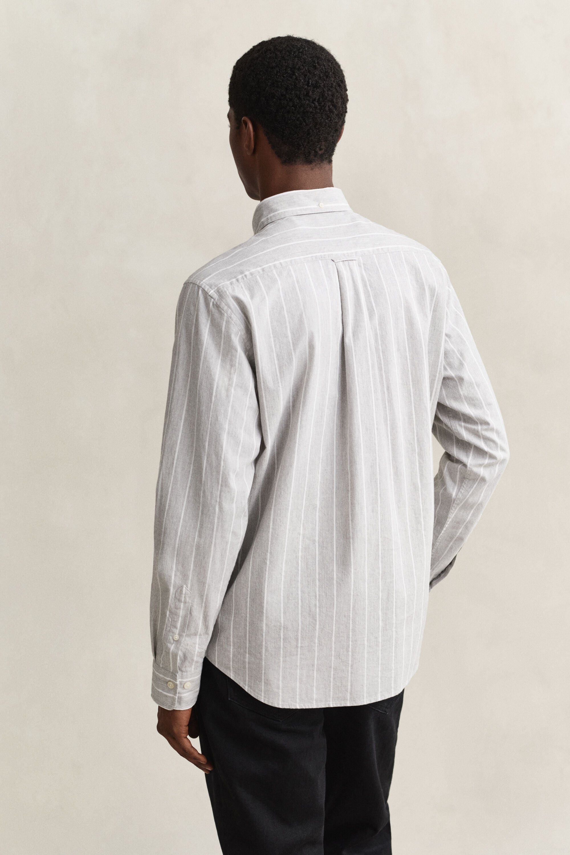 Camisa de popelina jaspeada a rayas