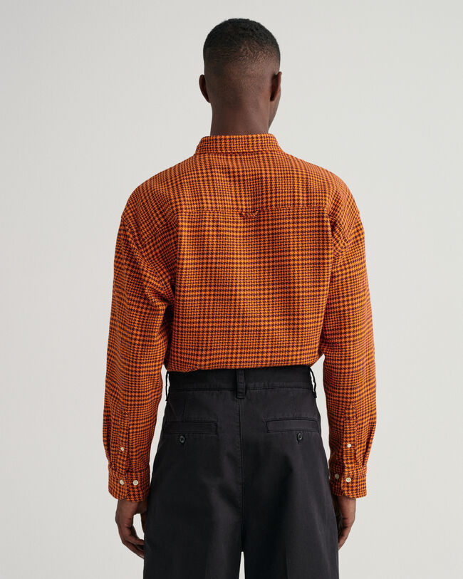 Camisa extragrande de algodón Houndstooth