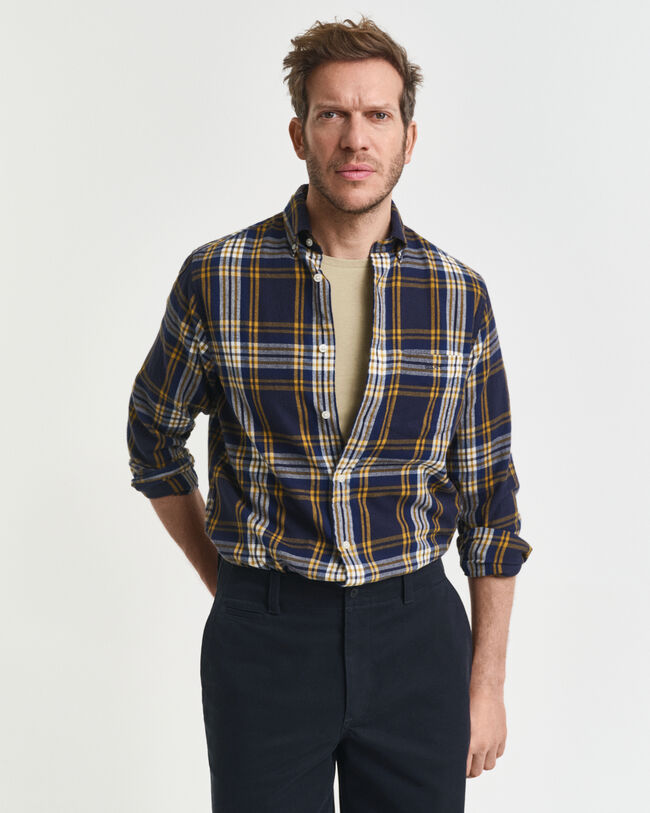 Camisa Regular Fit de franela Windblown a cuadros