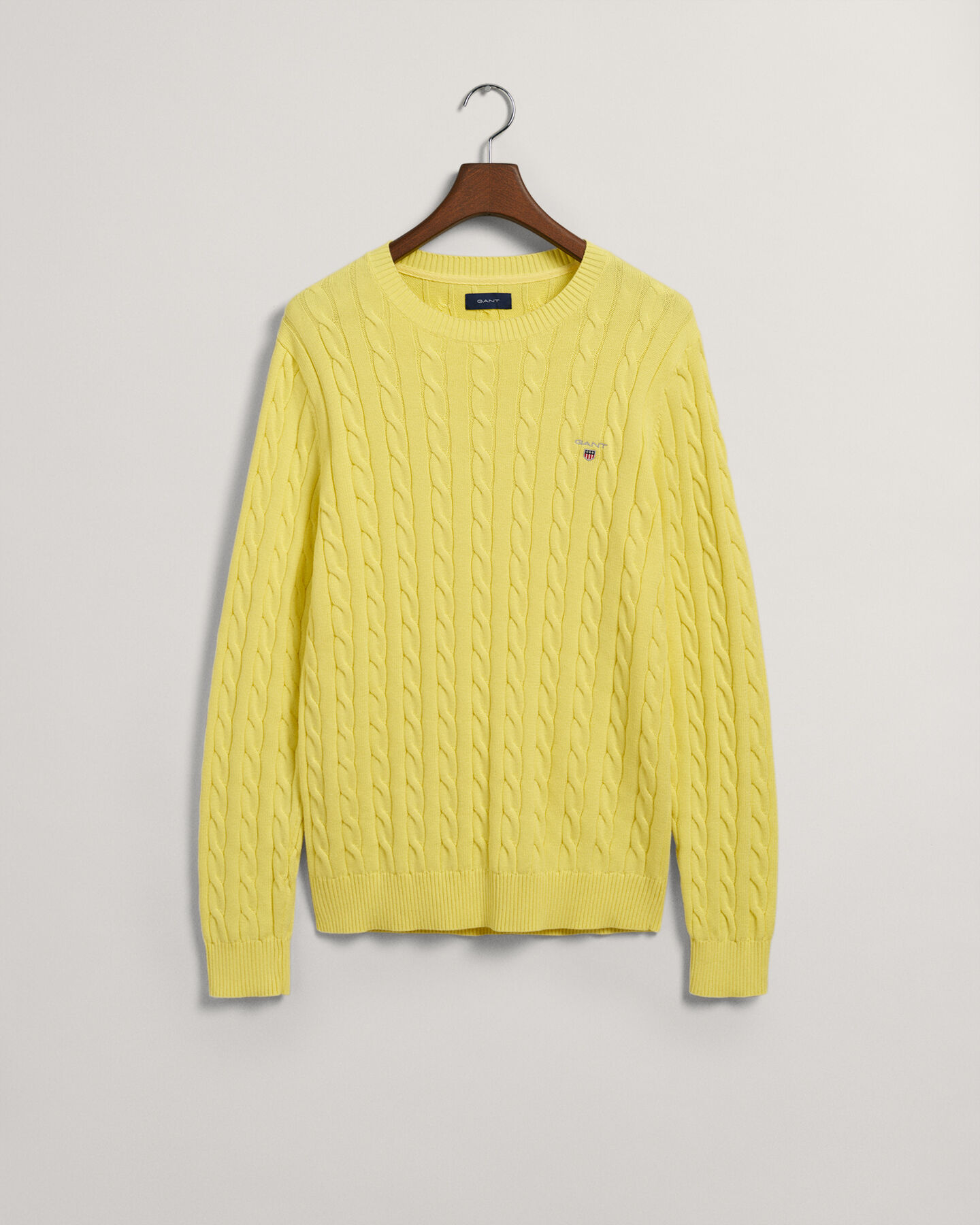 Jersey de cuello redondo y punto de ochos en algod&oacute;n