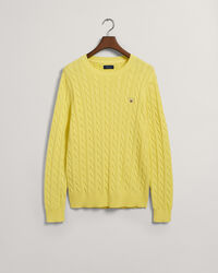 Jersey de cuello redondo y punto de ochos en algod&oacute;n