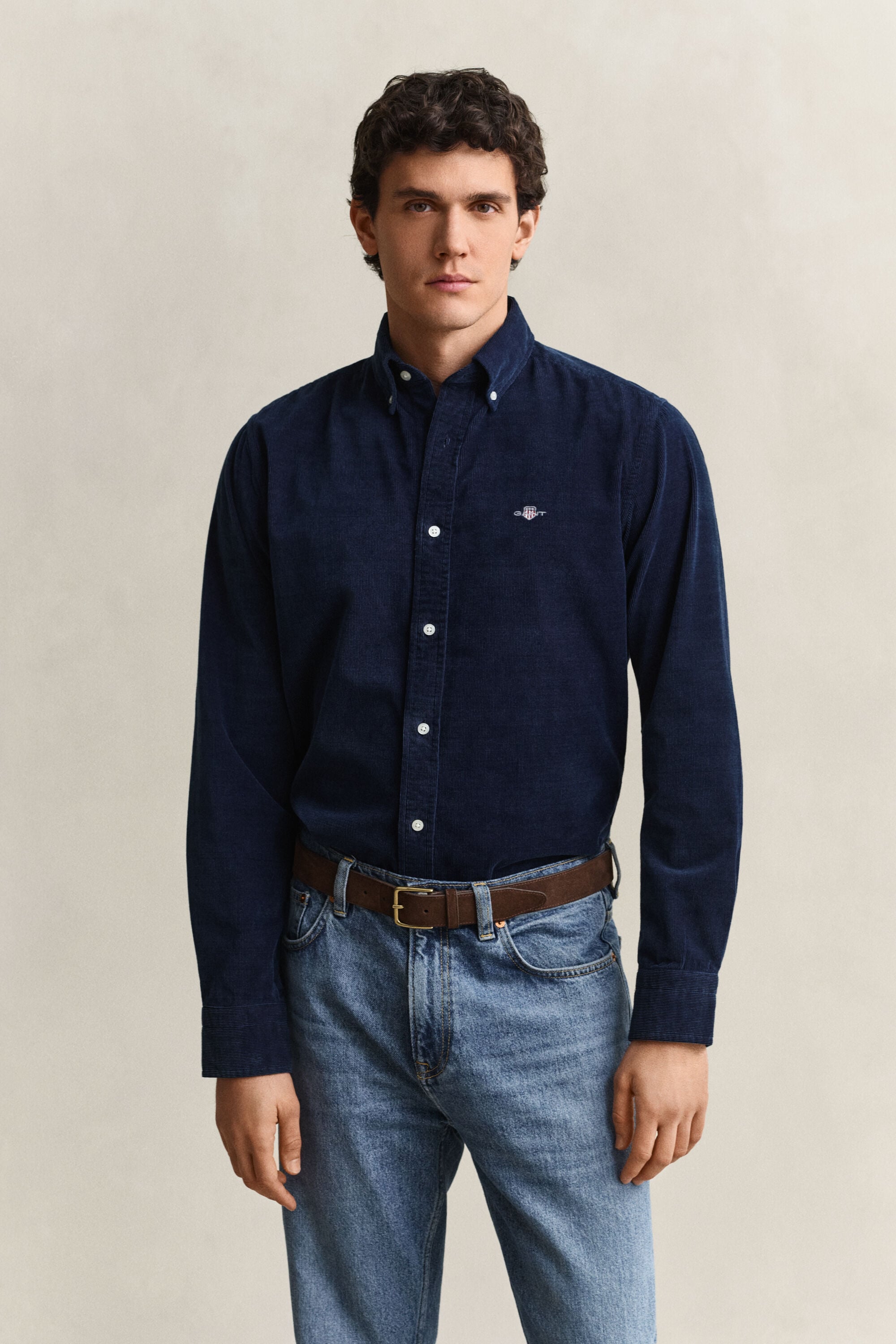 Camisa de pana añil